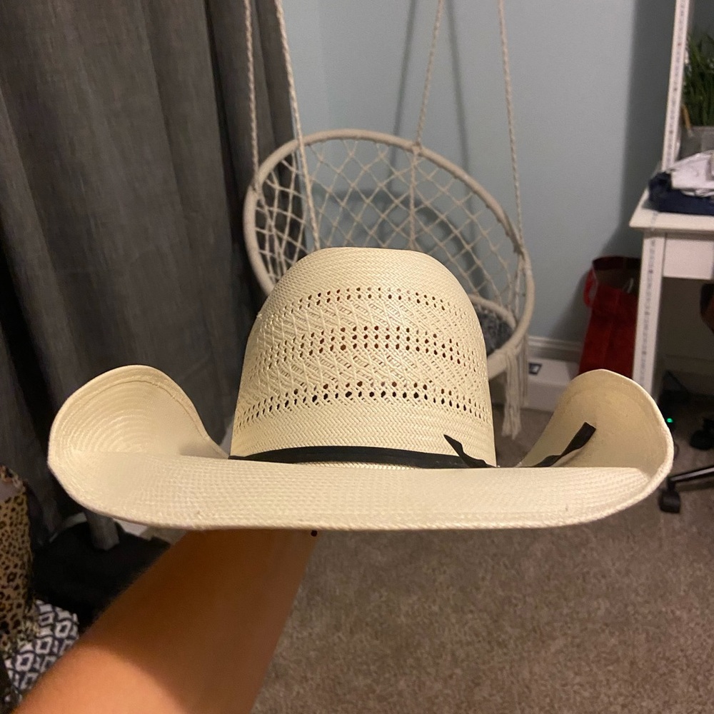 American straw cowboy hat